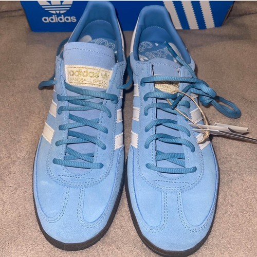 Adidas Pallamano Sonder Originals Scamosciato Blu UK8.5 Ottime Condizioni SCATOLA