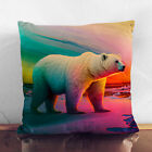 Plump Cushion Polar Bear Color Field Painting Scatter Throw Pillow Cover Filled
