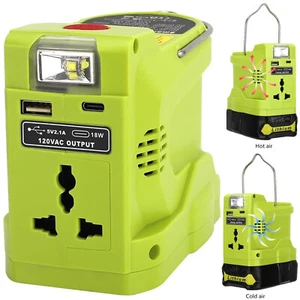 200W Powered Inverter Generator für Ryobi 18V ONE + Li-Ion Akku mit 280LM Licht - Bild 1 von 12