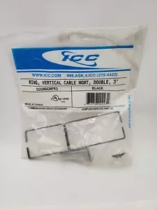 ICC ICCMS CPR3 3" Double Vertical Cable Management Ring Black #12 Screw - Picture 1 of 11