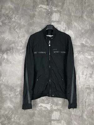 Chaqueta Bomber Diesel Negra Nylon Cremallera Y2K Bolsillos Mujer’s Grande Foto 1 de 4