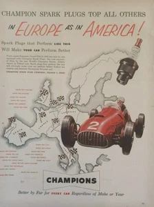 Anuncio impreso de bujía campeón de colección 1953. Post Segunda Guerra Mundial. - Imagen 1 de 1