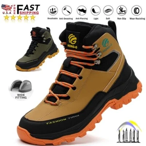 Botas de seguridad impermeables para hombre punta de acero indestructibles antideslizantes anti pinchazos EE. UU. - Imagen 1 de 19
