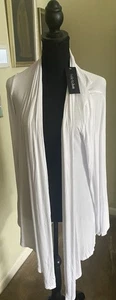 Free to Live 2X White Cardigan-Style Drape Open Front New with Tags - Picture 1 of 5