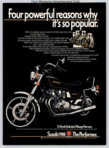 Suzuki GS550L Four Cylinder Cruiser Motorcycle Feature Vtg 1981 Advertisement - Picture 1 of 5