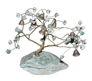 Bonsai di Prosperità Albero di Giada Filo Torto Roccia e Campane Bonsai Cinese - Foto 1 di 3