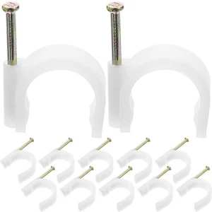 50 Pcs Pipe Hook Cable Clips for Wall Wire with Nail Organizer - Afbeelding 1 van 12