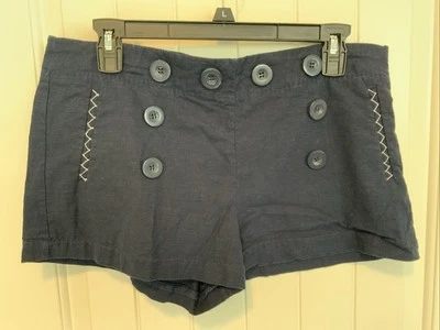 Pantalones cortos MAX STUDIO SPECIALTY PRODUCTS para mujer talla 10 frente plano azul marino Foto 1 de 3