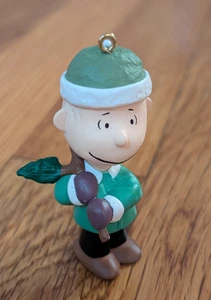 Vintage 2000 Hallmark PEANUTS Linus grün Mütze Weihnachtsschmuck - Zweig gebrochen - Bild 1 von 8