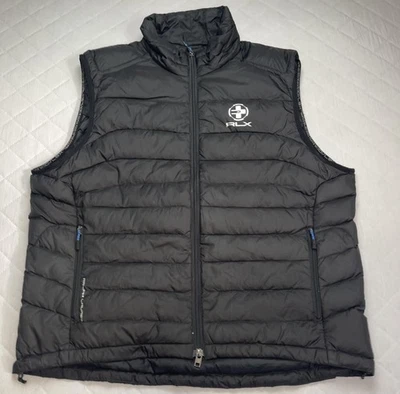 Ralph Lauren RLX Chaleco Para Hombres XXL Negro Plumón Acolchado Cremallera Bolsillos Aislado Foto 1 de 4