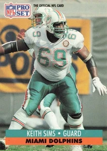 KEITH SIMS 1991 Pro Set #567 Miami Dolphins Football Card - Picture 1 of 2
