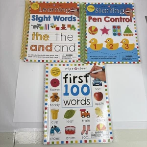 3 Wipe Clean: First 100 /Sight Words/pen Control Workbooks Spiral 1 Marker - Bild 1 von 24