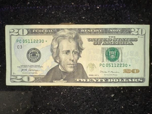 Very Rare $20 Dollar Bill Banknote Series 2017 A Star Note PC 05112230 ☆ - Picture 1 of 2