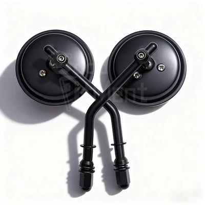 For Harley Davidson Dyna Sportster Bobber Chopper Black Round Motorcycle Mirrors Foto 1 de 4