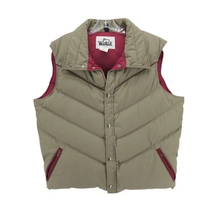 Chaleco acolchado vintage WOOLRICH relleno rojo tostado botón a presión talla GRANDE Foto 1 de 4