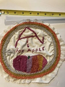 41. Handmade Embroidered Patch. A For Apple. 8x8 Multi Colored - Picture 1 of 1