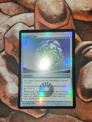 NM FOIL Caged Sun New Phyrexia NPH MTG Magic the Gathering 1st Edition - Image 1 of 2