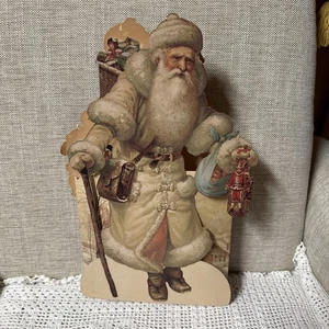 Caja de papel de Papá Noel estilo antiguo vintage caja de libros de almacenamiento rústica decoración navideña - Imagen 1 de 24