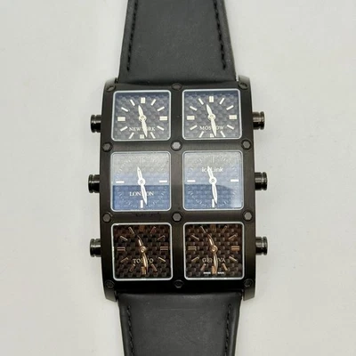 Reloj de cuarzo IceLink Senator Six Time Zone XL 40X56mm para hombre de acero PVDSATNDA Foto 1 de 4
