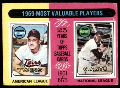 1975 Topps 1969 MVPs Willie McCovey Harmon Killebrew #207 - Image 1 of 2