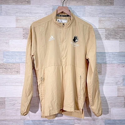 WOFFORD TERRIER Fútbol Adidas 1/4 Cremallera Chaqueta Beige Equipo Emitido Para Hombres Pequeña Foto 1 de 4