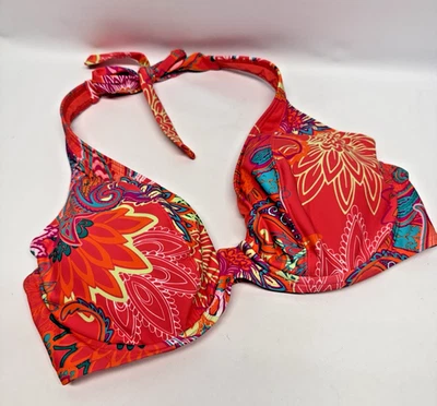Top halter de bikini con aros piscina playa oasis orquídea brillante SUNSETS 36 D? Foto 1 de 4