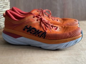 Hoka Bondi 7 Mens Size 14 Lace Up Sneakers Running Shoe Athletic Orange Walking - Picture 1 of 8