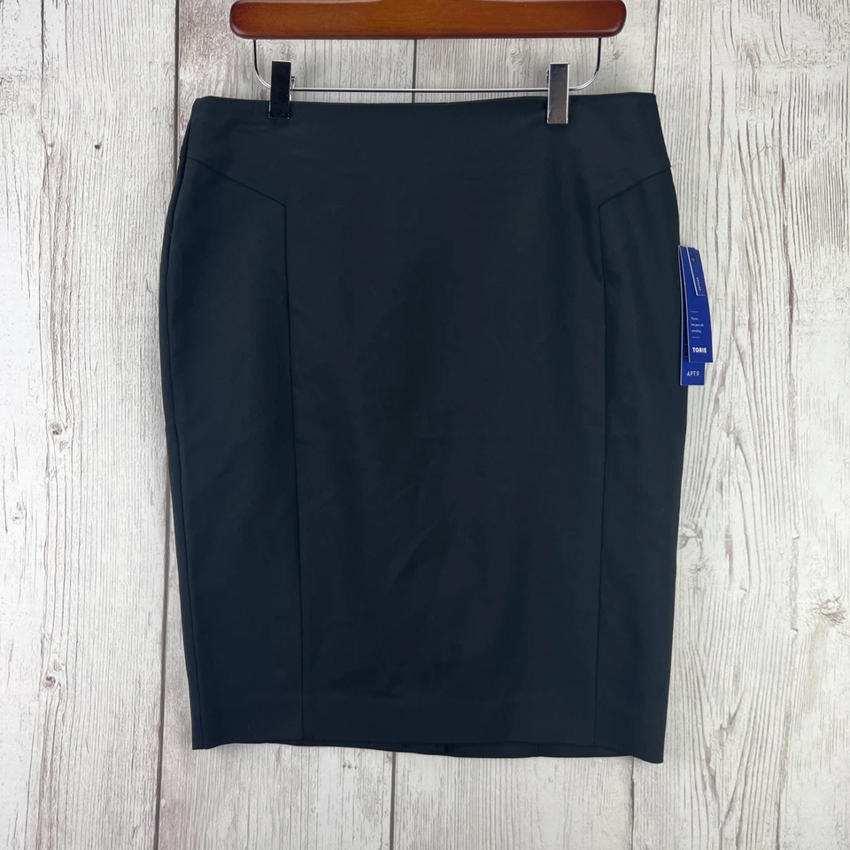 Apt. 9 Womens Petite Size PXL Black Tan Geometric Print 3/4 Sleeve Tunic Top