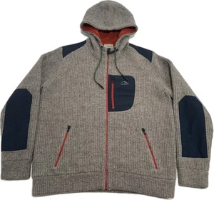 L.L. Bean Men's Large Fleece Lined Shetland Wool Full Zip Hooded Sweater Jacket - Picture 1 of 11