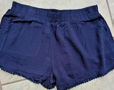 BEBOP Azul Marino Rayón Ligero Cordón Mujer PANTALONES CORTOS Talla Mediana Foto 1 de 2