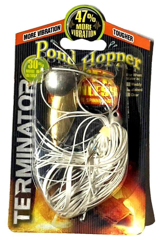 TERMINATOR Súper Inoxidable 1/8oz RARO Tolva de Estanque Blanco Shad Spinnerbait Foto 1 de 4