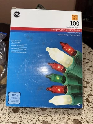 GE 100 Miniature Lights String A Long Light Multicolor Indoor/Outdoor - Image 1 of 4