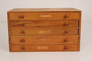 Furniturenschrank 5 Schubladen Uhrmacherschrank Holz Kommode Kasten antik 45p47 - Bild 1 von 15