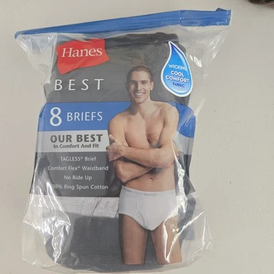 Paquete de 8 calzoncillos Hanes Best 2014 sin etiquetas corte completo cómodo talla L 36-38 nuevos oscuros Foto 1 de 3