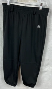 Adidas Climalite Football Pants Black elastic waist Logo Men Large Bottom Soccer - Picture 1 of 7