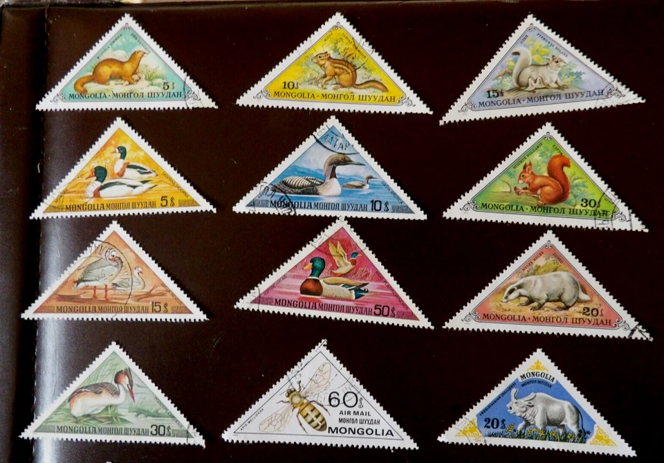 12 Mongolia stamps - Lot#T38 Ducks, Animals - Image 1 of 1