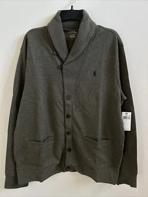 Роскошный зеленый мужской джерси-кардиган Polo Ralph Lauren L - Изображение 1 из 4