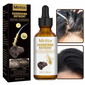 1PCS Anti-Greying Hair Serum Organic Ganoderma Nutrient Natural Darkening 30ml - Foto 1 di 10