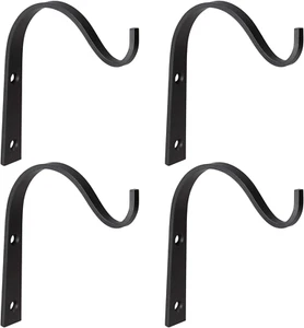 4 Pack Iron Wall Hooks for Hanging Plant Lanterns, Plant Hanger Fence Metal Brac - Picture 1 of 12