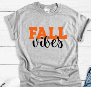 Kurzarmiges T-Shirt Fall Vibes, grau, Unisex - Bild 1 von 2
