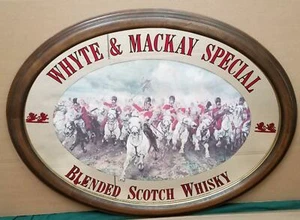 RARE WHITE & MACKAY SPECIAL OVAL MIRROR 35" X 27" ! - Picture 1 of 5