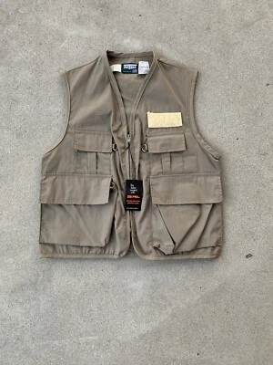 vintage 70s 80s SafTbak retro Hunting Fishing Vest Khaki NWT Outdoorsman sz M - Image 1 of 4