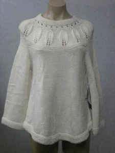525 AMERICA Ivory Hand Knit Long Sleeve Sweater Top Large L NWT $140 - Picture 1 of 1