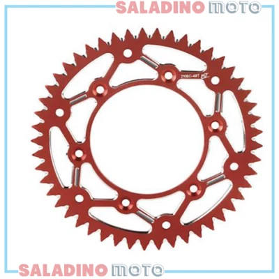 CORONA IN ALLUMINIO ROSSA PER BETA RR 430 2014-2019 49 DENTI PASSO 520 2158 EC  - Immagine 1 di 3