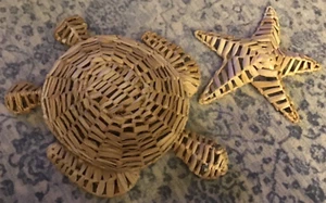 Woven Sea Grass Turtle and Starfish BoHo Coastal Wall Decor - Bild 1 von 7