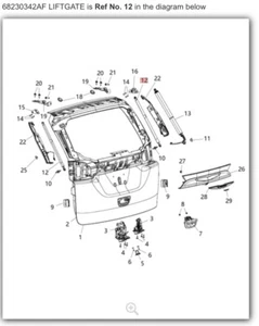 NEW Genuine OEM Hatch Lift Support for 2017-2025 Chrysler Pacifica 68230342AF - Bild 1 von 3