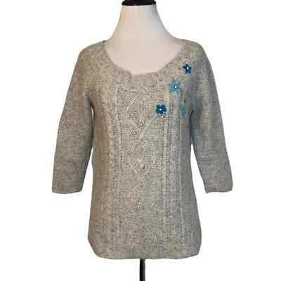 Suéter Free People Flor Azul Talla: M Foto 1 de 4