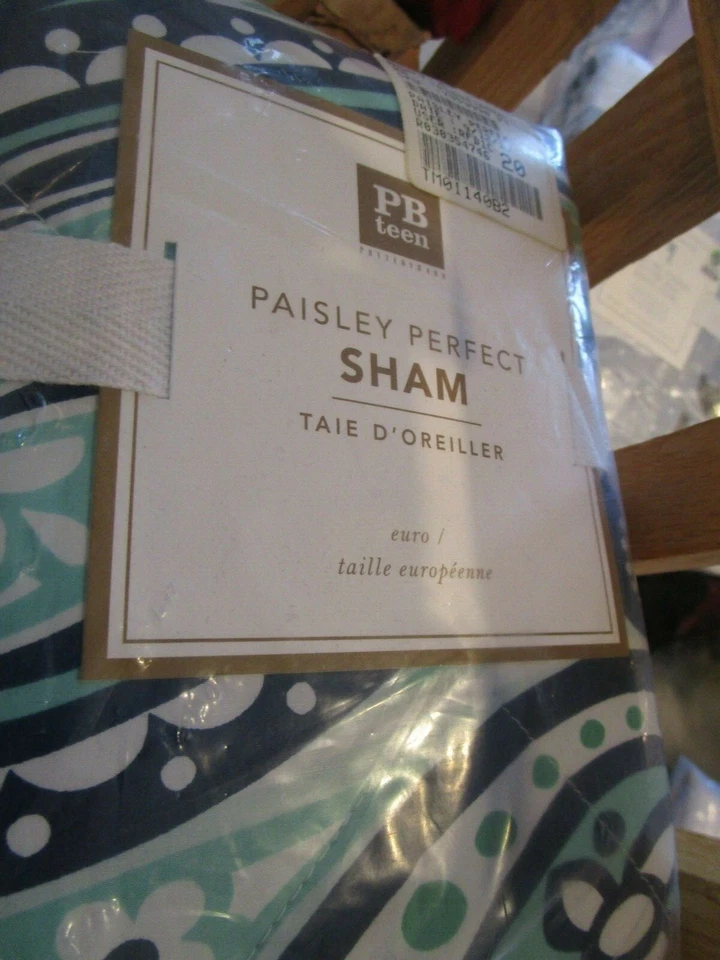  Pottery Barn Teen Paisley Perfecto Euro Sham Nuevo  Foto 1 de 1