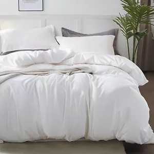 3 Piece Duvet Cover Set with Pillow Shams Queen Size Extra Soft Cozy Luxury - Picture 1 of 7