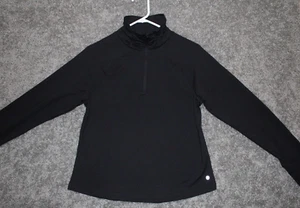 Apana Jacket Womens Medium Black Athletic Workout Full Zip Thumb Holes Run Gym - Picture 1 of 8